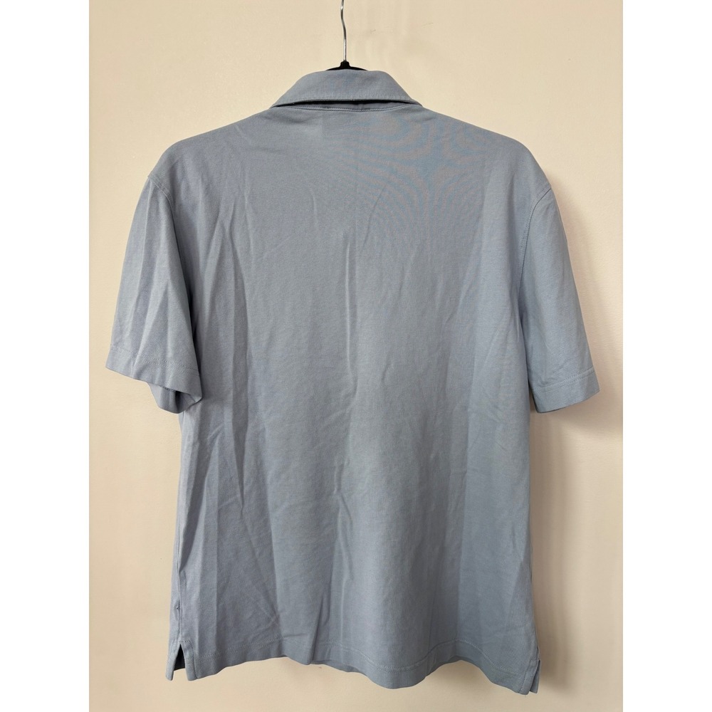 Private White V.C. Mens Light Blue Pique Cotton Polo Shirt Made in England Sz 4 - Picture 3 of 11